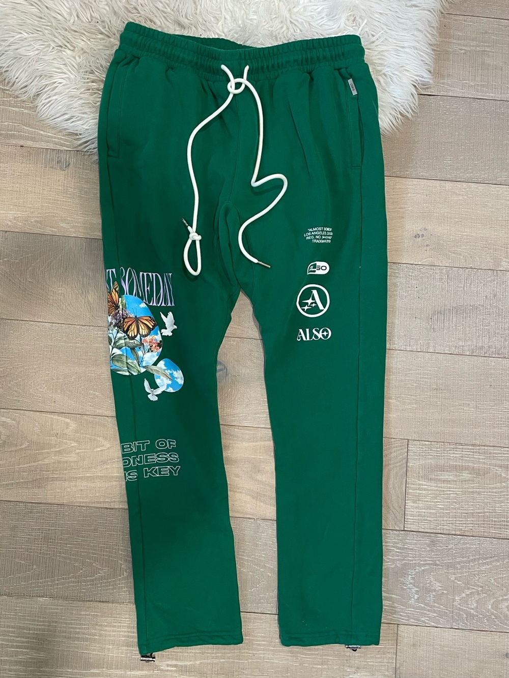 ALMOST SOMEDAY Mens Graphic Streetwear Cotton Jogger Sweatpants